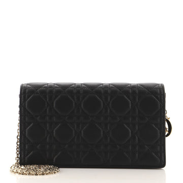 Christian Dior Lady Dior Wallet on Chain Pouch Cannage Quilt Lambskin Long