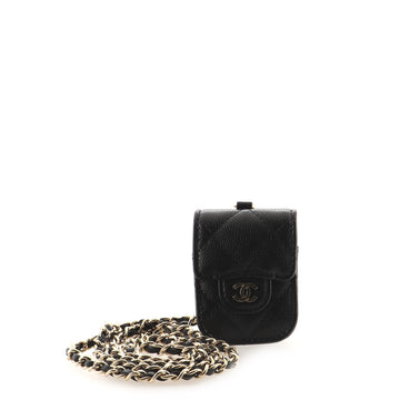Chanel AirPods Flap Case with Chain Quilted Caviar