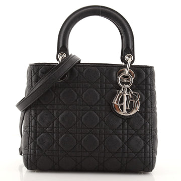 Christian Dior Lady Dior Bag Cannage Quilt Grained Calfskin Medium