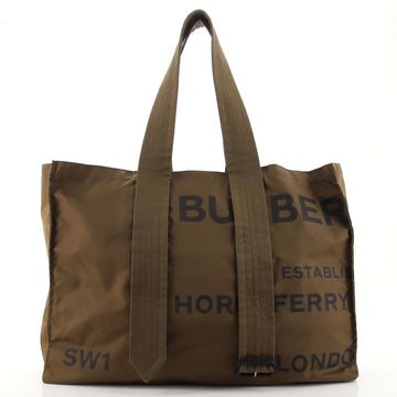 Burberry Belt Detail Tote Printed Nylon Large