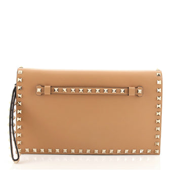 Valentino Rockstud Flap Clutch Leather