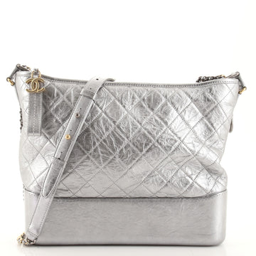 Chanel Gabrielle Hobo Quilted Metallic Aged Calfskin Large