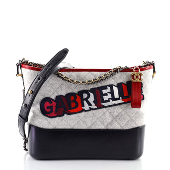 Chanel Gabrielle Logo Hobo Quilted Felt and Calfskin Medium