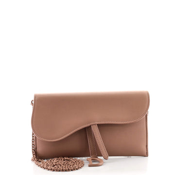 Christian Dior Saddle Chain Wallet Leather
