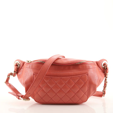 Chanel Bi Classic Waist Bag Quilted Crumpled Calfskin