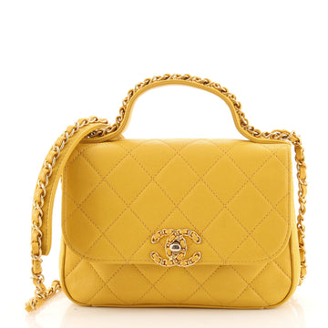 Chanel Chain Infinity Top Handle Bag Quilted Calfskin Small