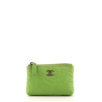 Chanel Key Holder Case Camellia Lambskin Green 111720196