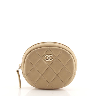 Chanel Classic Round Coin Purse Quilted Lambskin