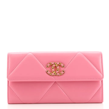 Chanel 19 Flap Wallet Quilted Lambskin Long