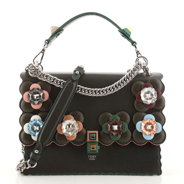 Fendi Flowerland Kan I Bag Embellished Leather Medium
