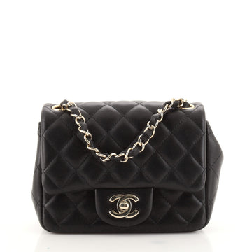 Chanel Square Classic Single Flap Bag Quilted Lambskin Mini