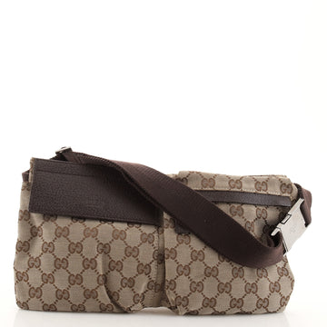 Gucci Vintage Double Belt Bag GG Canvas