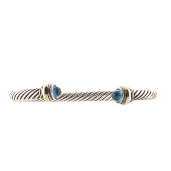 David Yurman Cable Classic Bracelet Sterling Silver with 14K Yellow Gold and Topaz 5mm