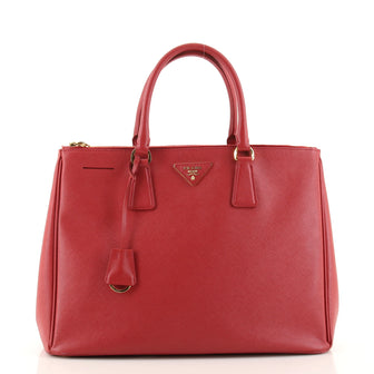 Prada Double Zip Lux Tote Saffiano Leather Large
