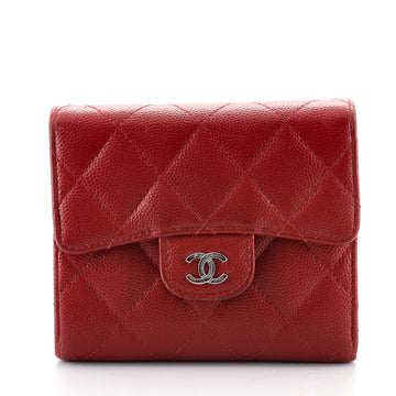 Chanel CC Compact Classic Flap Wallet Quilted Caviar