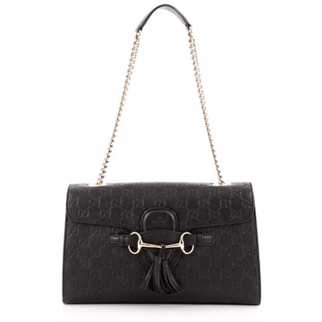 Gucci Emily Chain Strap Flap Bag Guccissima Leather Medium