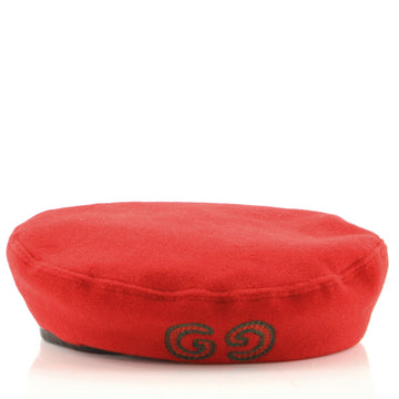Gucci GG Beret Hat Embroidered Felt
