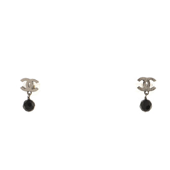 Chanel CC Drop Earrings Metal with Beads