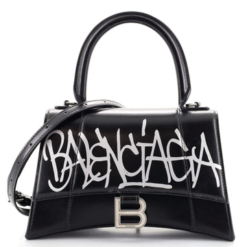 Balenciaga Hourglass Top Handle Bag Printed Leather Small