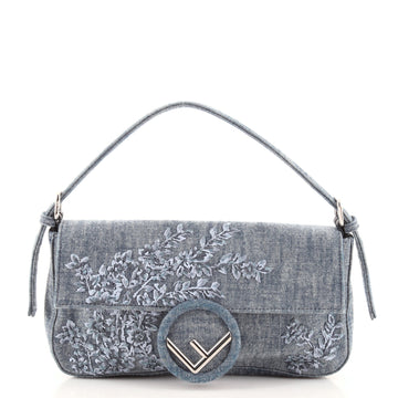 Fendi F is Fendi Baguette Bag Embroidered Denim
