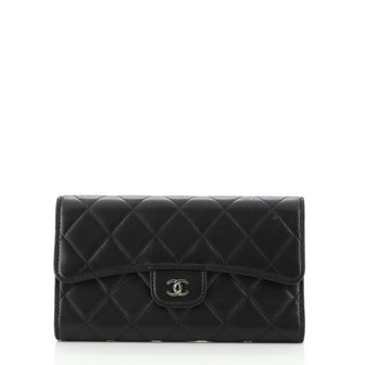 Chanel Trifold Classic Flap Wallet Quilted Lambskin