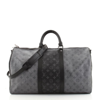 Louis Vuitton Keepall Bandouliere Bag Reverse Monogram Eclipse 50