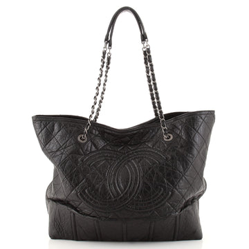Chanel Shopping In Moscow Tote Quilted Distressed Leather XL