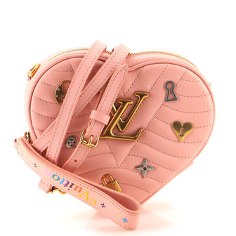 Pink Louis Vuitton New Wave Love Lock Heart Crossbody Bag
