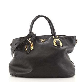 Prada Convertible Buckle Tote Soft Calf Large