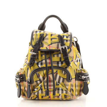 Burberry Graffiti Rucksack Backpack Vintage Check Canvas Small