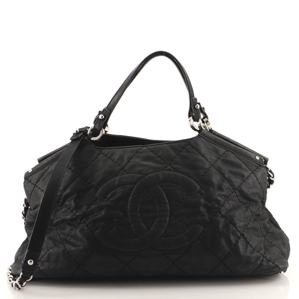 Chanel CC Sea Hit Tote Quilted Iridescent Calfskin Small 111973