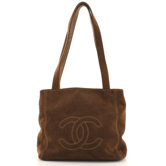 Chanel Vintage CC Shoulder Bag Suede Small