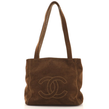 Chanel Vintage CC Shoulder Bag Suede Small