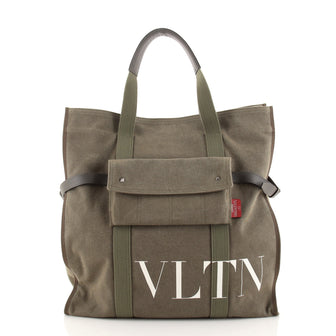 Valentino VLTN Pocket Tote Printed Canvas