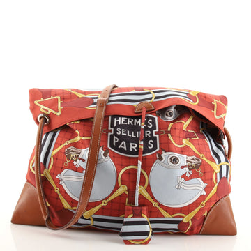 Hermes Silky City Bag Printed Silk and Leather GM