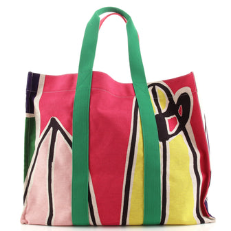 Hermes 3 Surfs Beach Bag Printed Toile