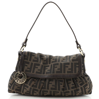 Fendi Chef Flap Bag Zucca Canvas Small