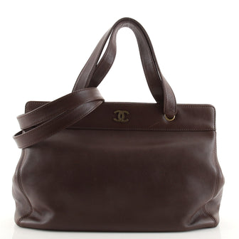 Chanel Vintage Shopping Tote Leather Large