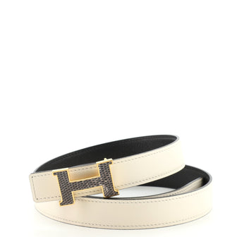 Hermes Constance Reversible Belt Leather with Lizard Thin