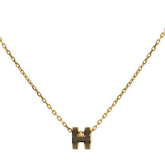 Hermes Pop H Pendant Chain Necklace Metal and Enamel Mini