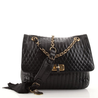 Lanvin Happy Shoulder Bag Quilted Leather Medium