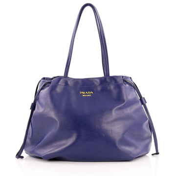 Prada Drawstring Convertible Tote Soft Calfskin Large
