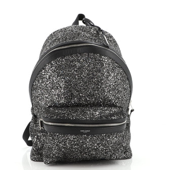 Saint Laurent City Backpack Glitter Canvas Medium
