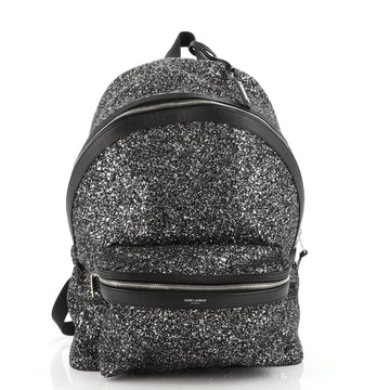 Saint Laurent City Backpack Glitter Canvas Medium