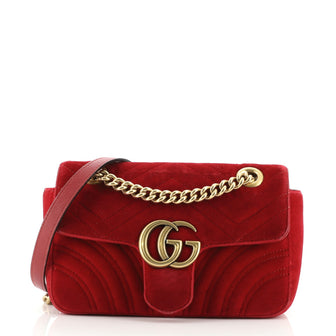 Gucci GG Marmont Flap Bag Matelasse Velvet Mini