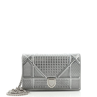 Christian Dior Diorama Wallet on Chain Cannage Embossed Calfskin