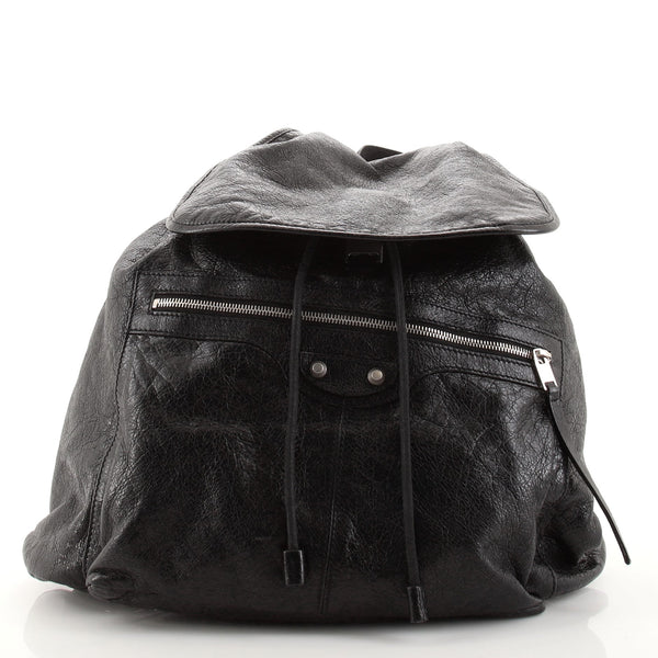 balenciaga classic traveller textured-leather backpack Balenciaga Classic Traveler Backpack Leather Small Black 11221210