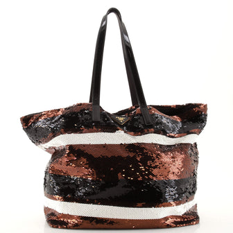 Prada Open Tote Sequins Large