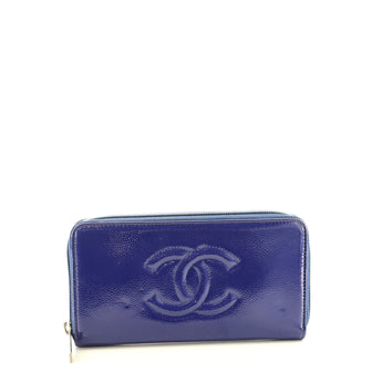 Chanel Timeless CC Zipped Wallet Patent Caviar Long