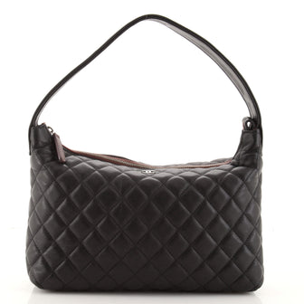 Chanel CC Zip Hobo Quilted Lambskin Small